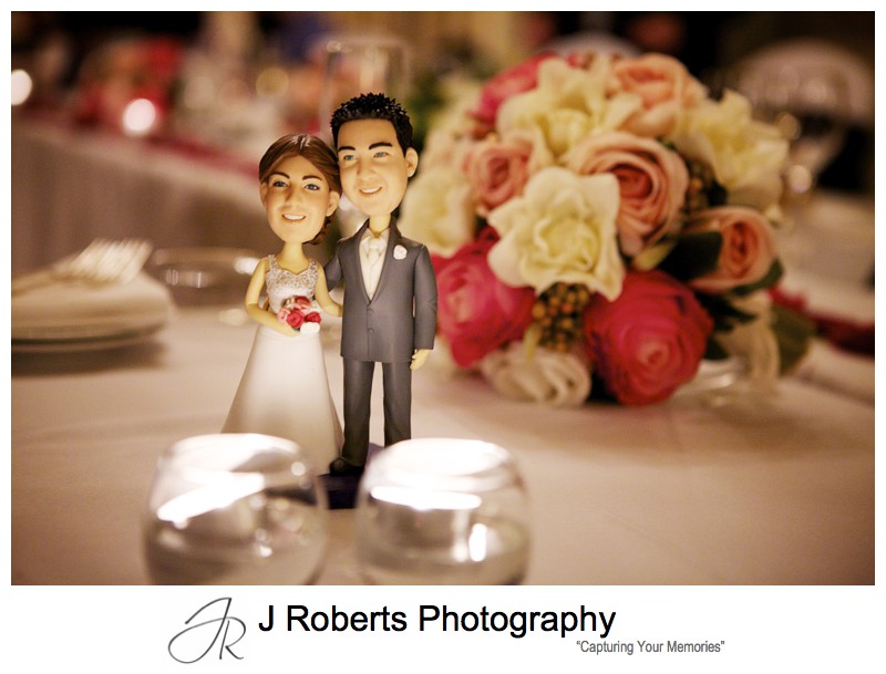 Bride and groom cake figurines - sydney wedding photography 